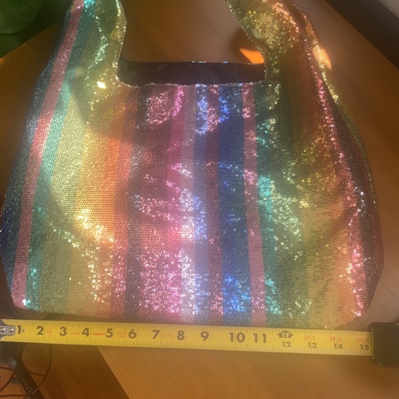 FAB rainbow Sequin Bag Purse Tote - Picture 11 of 12